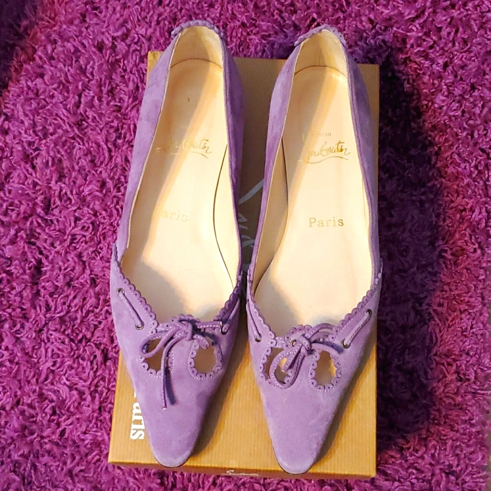 Christian Louboutin Red Bottom Suede Flats